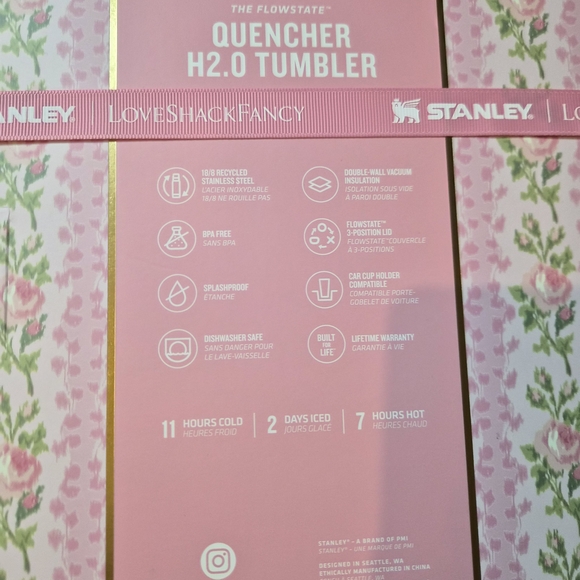 Stanley x LoveShackFancy Pink Floral Tumbler NEW 40oz - Picture 6 of 8